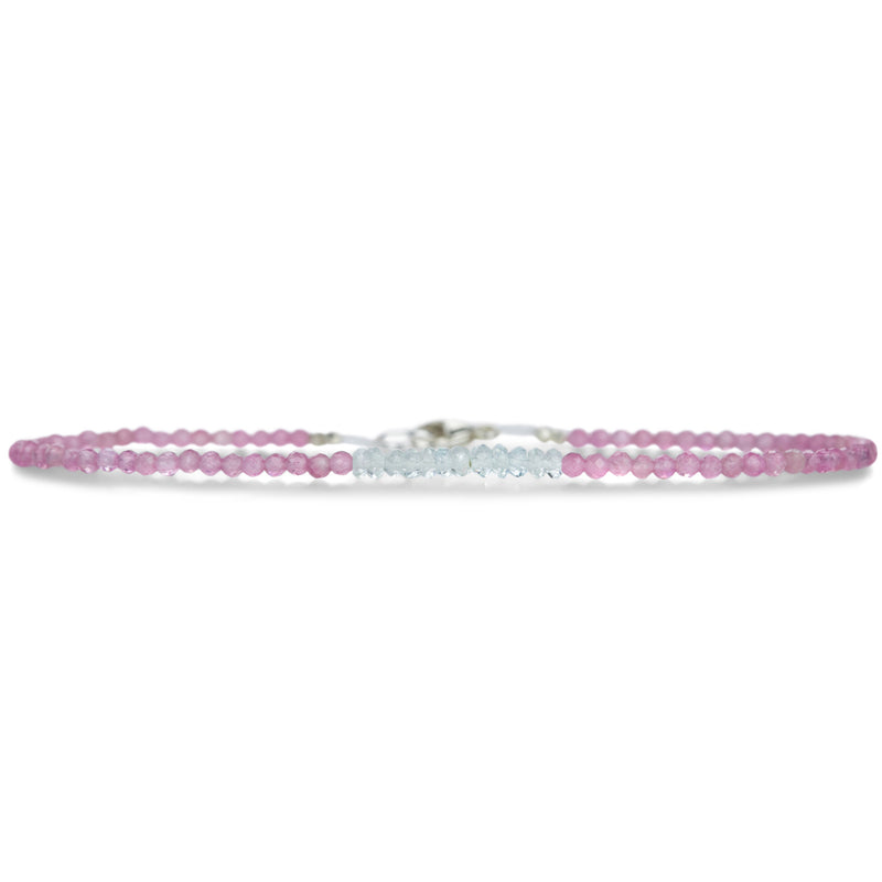 Margaret Solow Faceted Pink Tourmaline and Aquamarine Bracelet | Quadrum Gallery