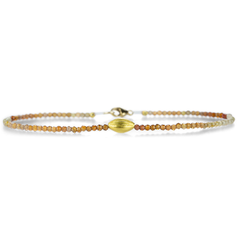 Margaret Solow Faceted Orange Sapphire and Gold Bead Bracelet | Quadrum Gallery