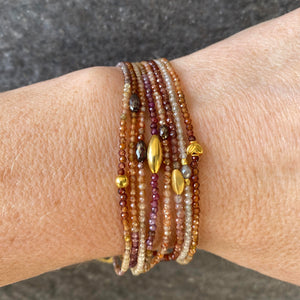 Margaret Solow Red Sapphire and Round Gold Bead Bracelet | Quadrum Gallery