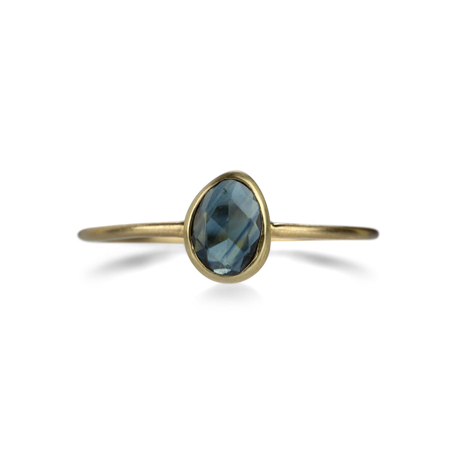 Margaret Solow Blue Green Rose Cut Sapphire Ring | Quadrum Gallery