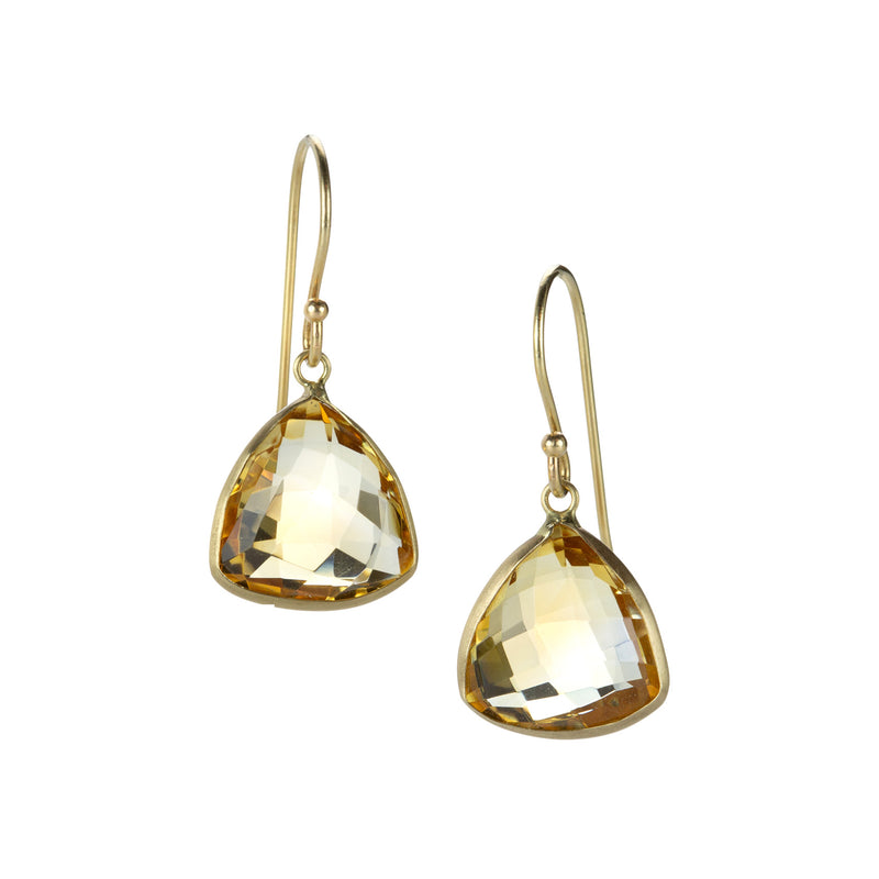 Margaret Solow Triangular Citrine Drop Earrings | Quadrum Gallery