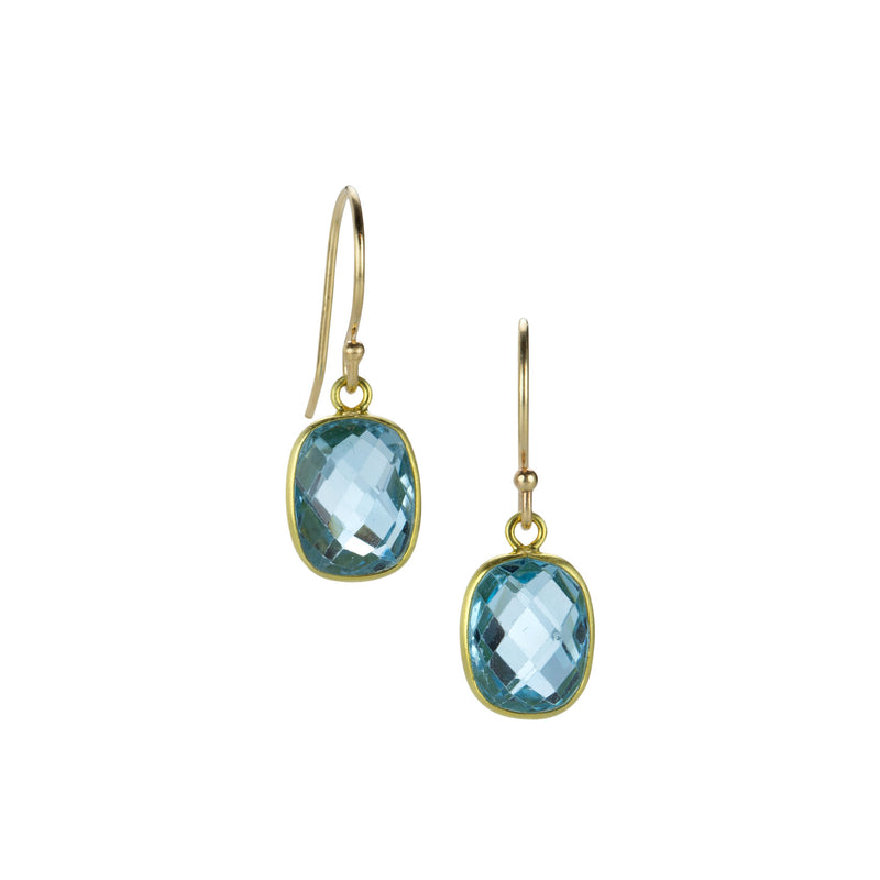 Margaret Solow Cushion Blue Topaz Drop Earrings | Quadrum Gallery