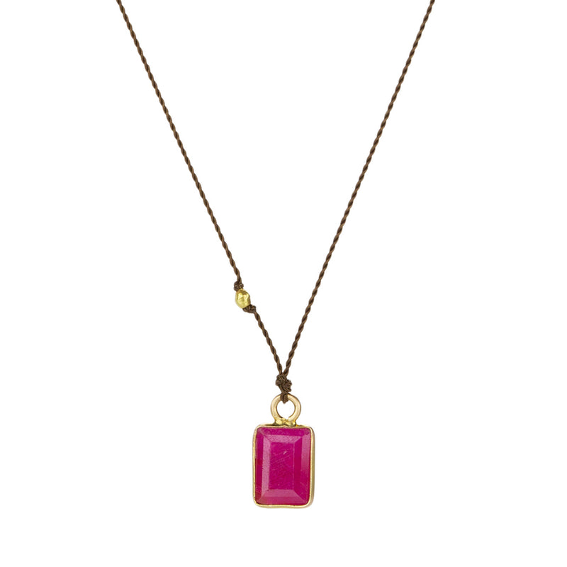 Margaret Solow Emerald Cut Ruby Pendant Necklace | Quadrum Gallery