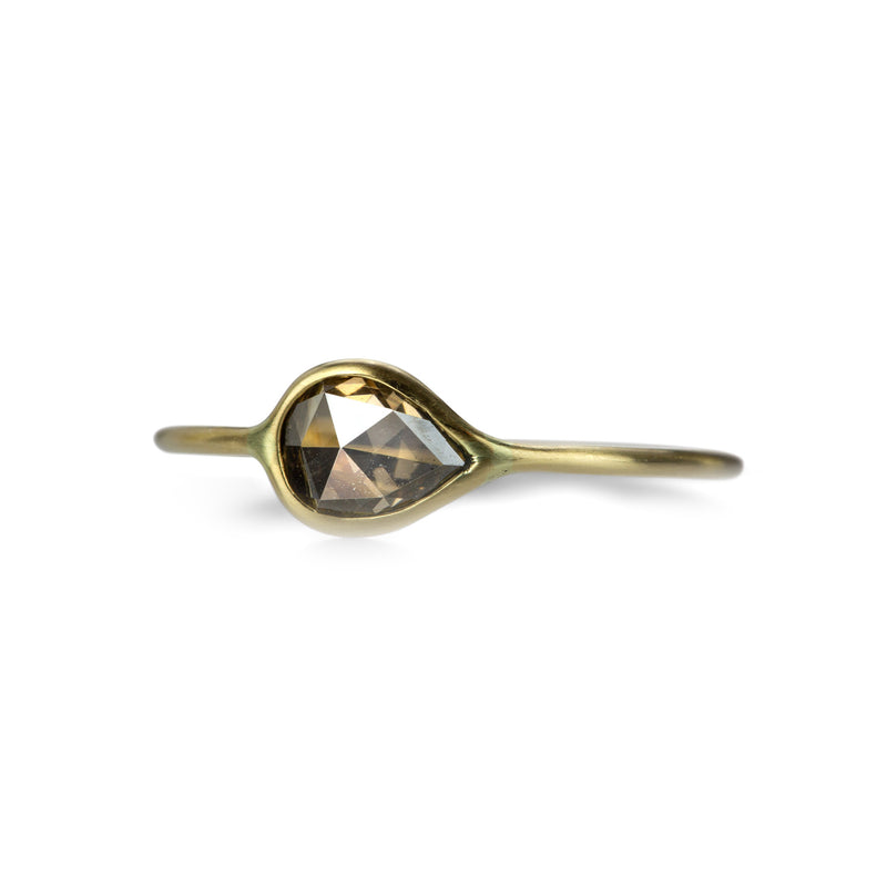 Margaret Solow 18k Teardrop Cognac Diamond Ring | Quadrum Gallery