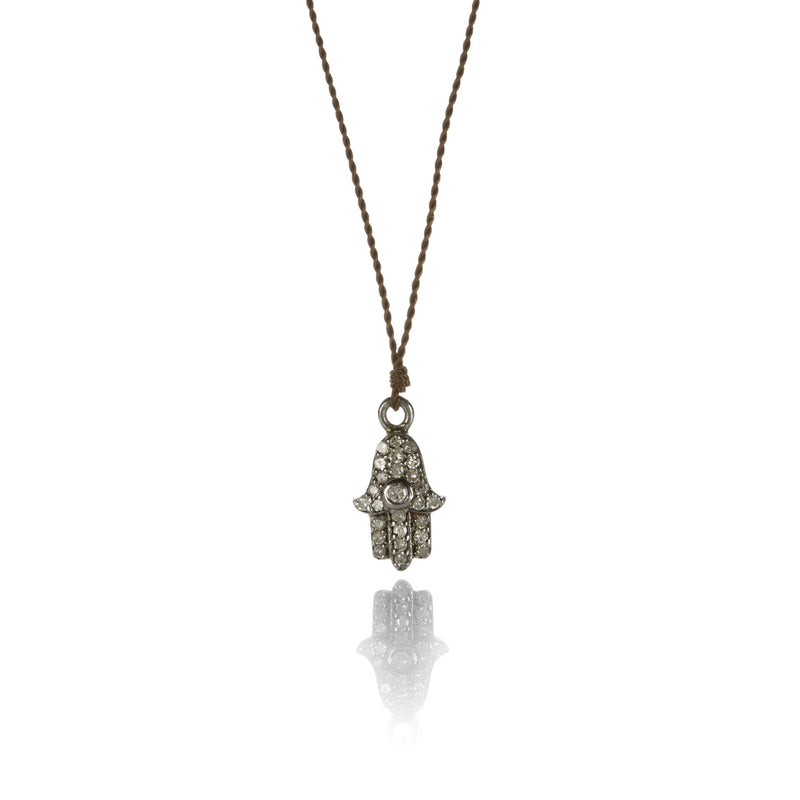 Margaret Solow Pave Diamond Hamsa Necklace | Quadrum Gallery