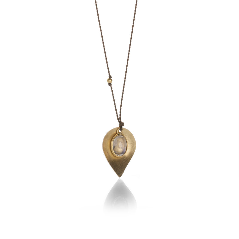 Margaret Solow Gold Pendant with Moonstone Necklace | Quadrum Gallery