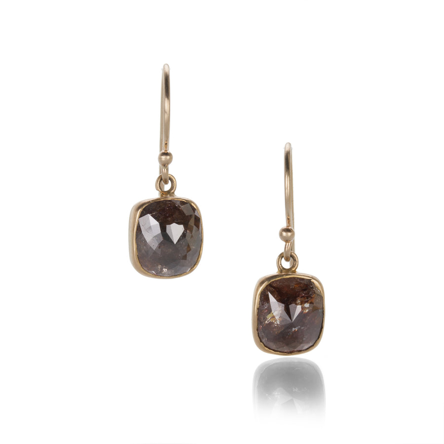 Margaret Solow Rectangular Rustic Diamond Earrings | Quadrum Gallery