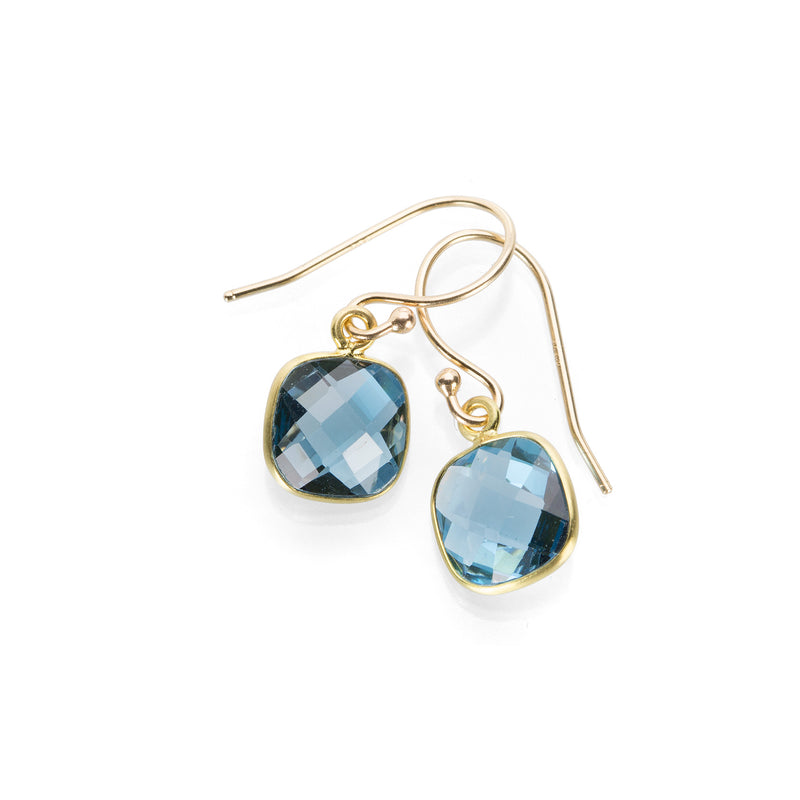 Margaret Solow Faceted London Blue Topaz Earrings | Quadrum Gallery