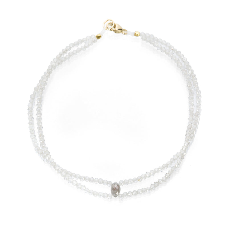 Margaret Solow Double White Zircon and Gray Diamond Bracelet | Quadrum Gallery