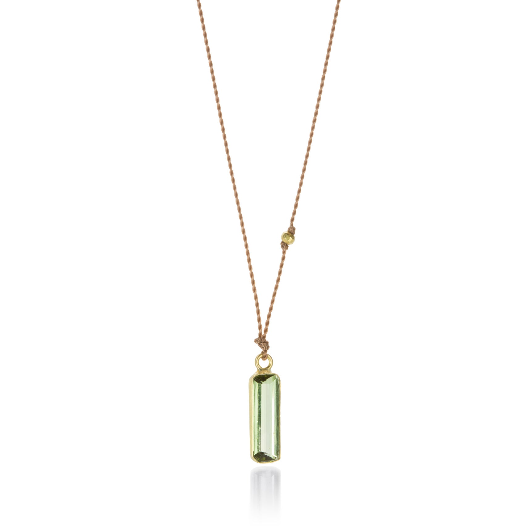Rectangle Green Tourmaline Necklace