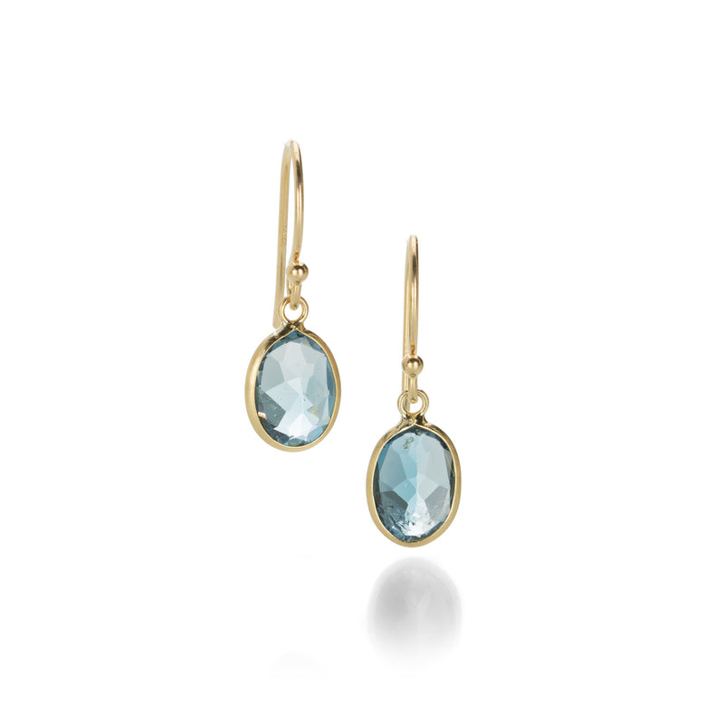 Margaret Solow Oval Blue Topaz Drop Earrings | Quadrum Gallery