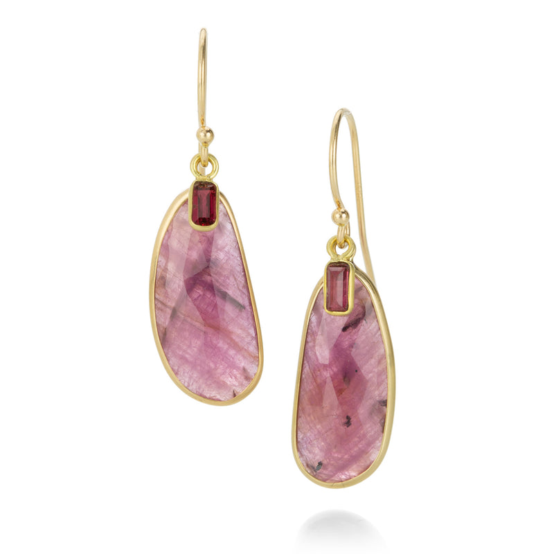 Margaret Solow Pink and Red Sapphire Drop Earrings | Quadrum Gallery