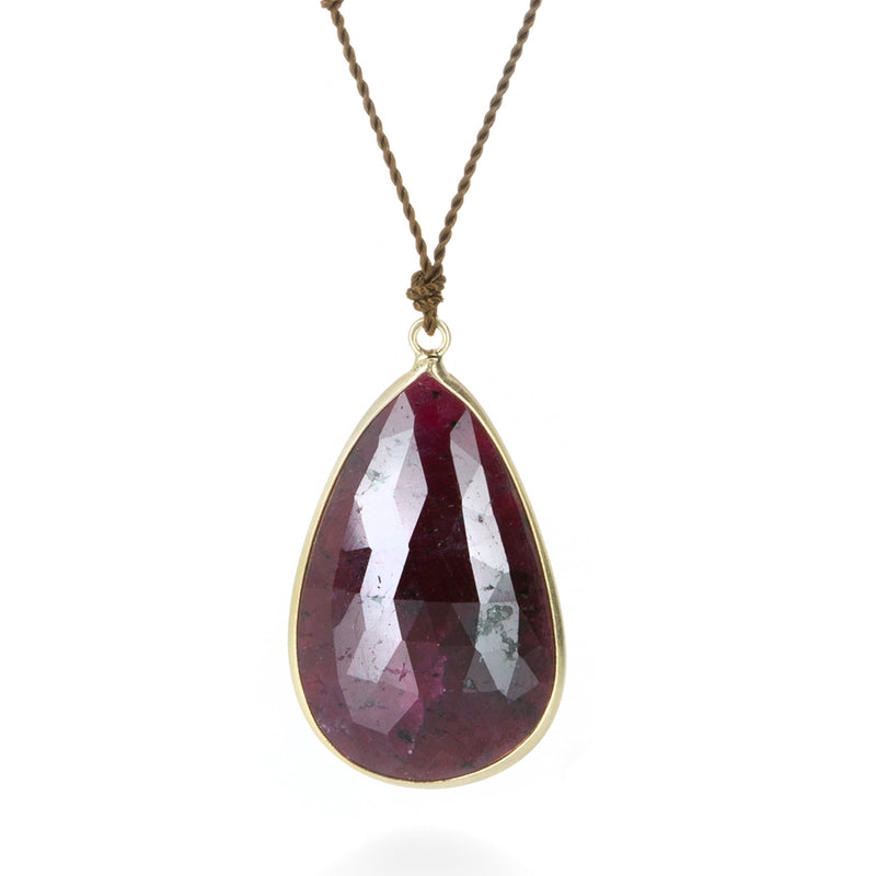Margaret Solow Large Opaque Ruby Pendant Necklace | Quadrum Gallery