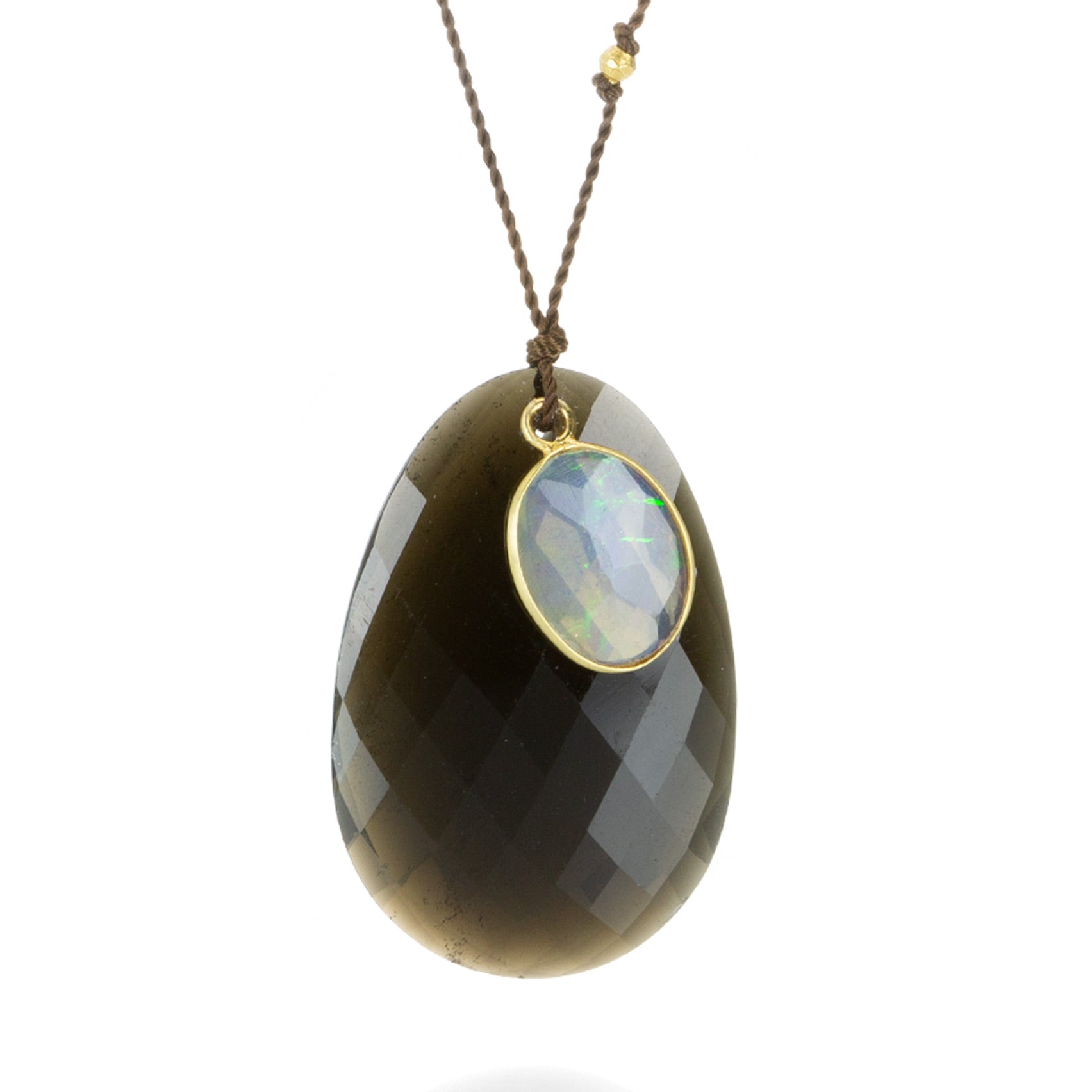 Obsidian and Opal Necklace