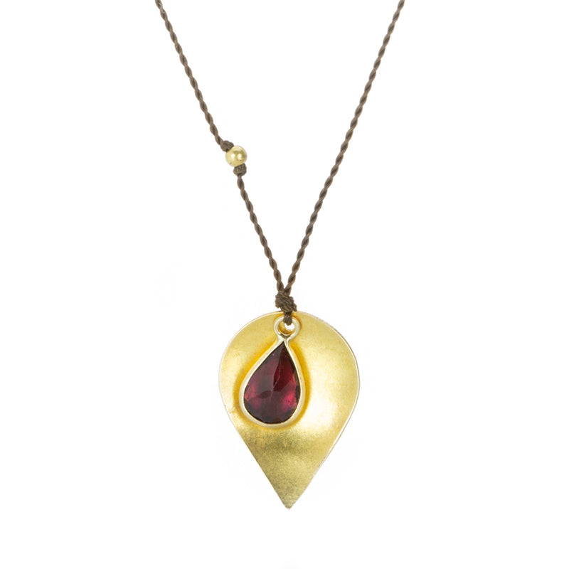 Margaret Solow Red Tourmaline and Leaf Necklace | Quadrum Gallery
