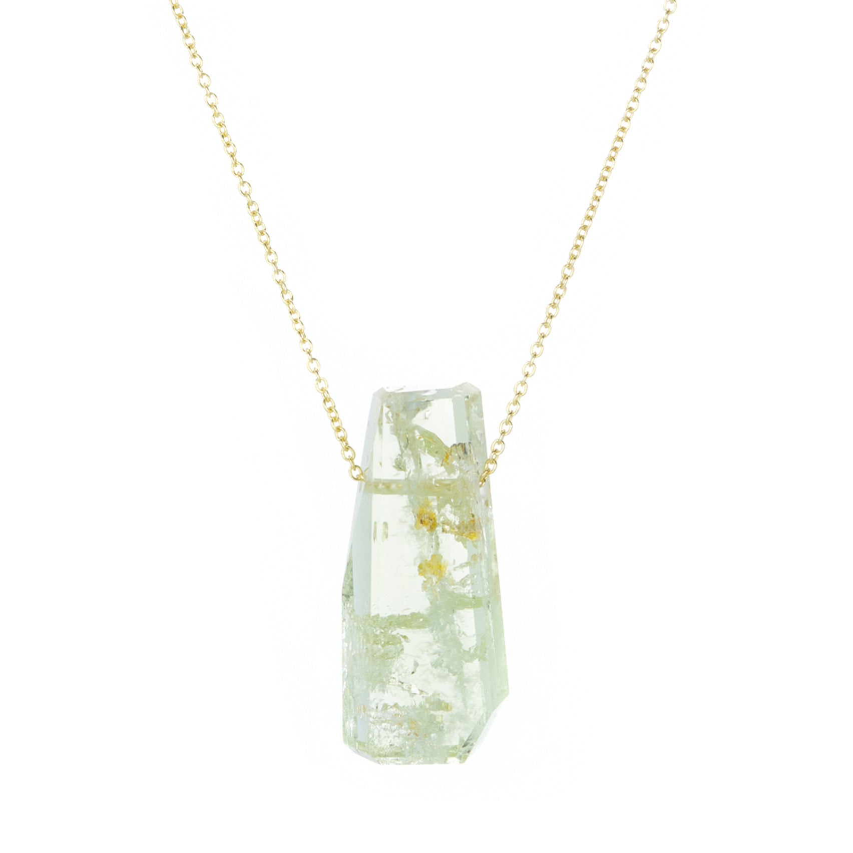 Green Beryl Crystal Necklace - Main Image