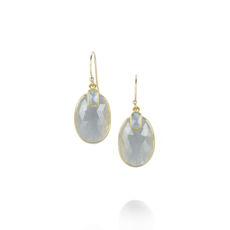 Margaret Solow Blue Sapphire and Moonstone Earrings | Quadrum Gallery