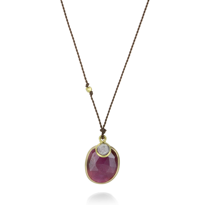 Margaret Solow Red Tourmaline and Diamond Slice Necklace | Quadrum Gallery