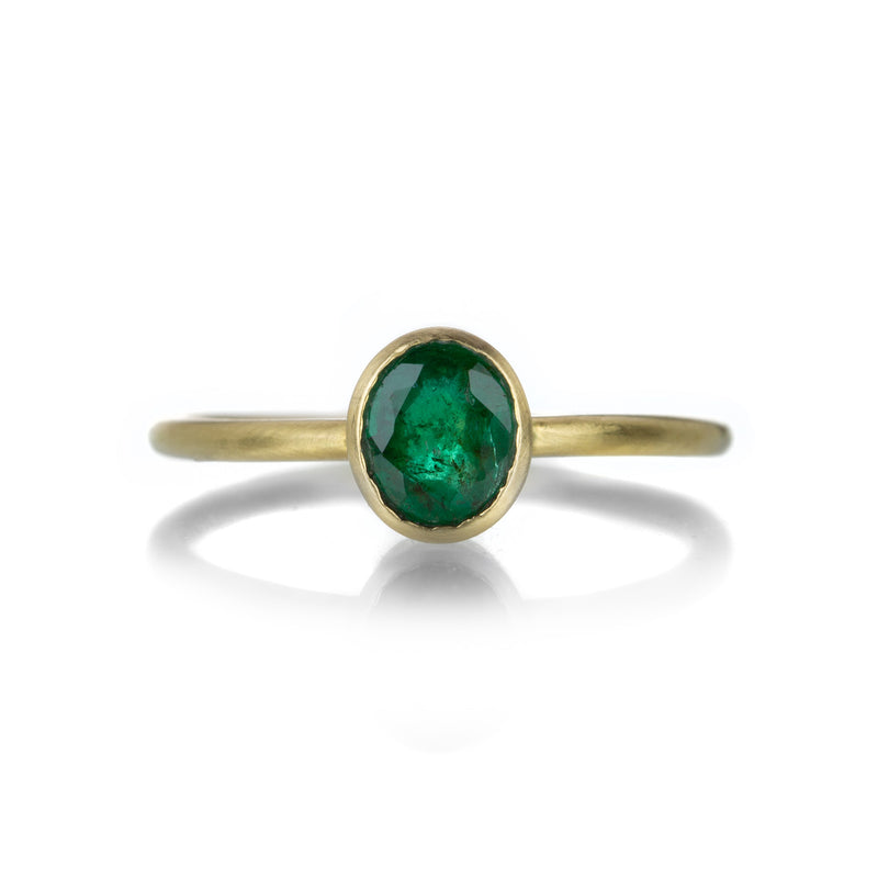 Margaret Solow Oval Bezel Set Emerald Ring | Quadrum Gallery