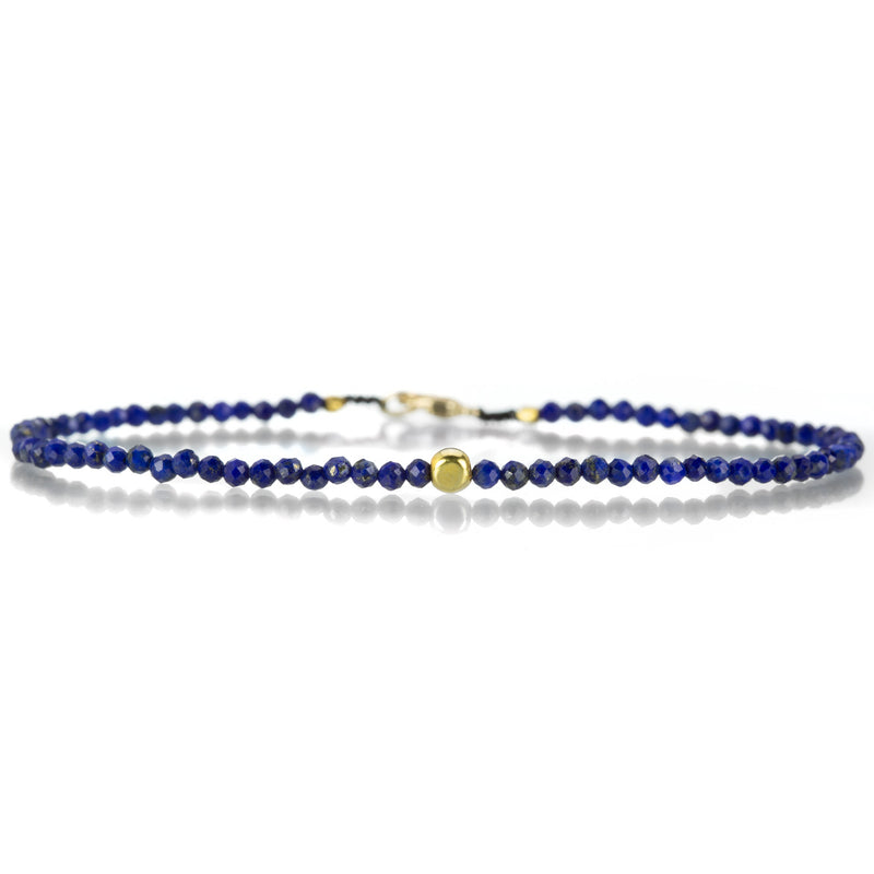 Margaret Solow Lapis Beaded Bracelet with Gold Bead  | Quadrum Gallery