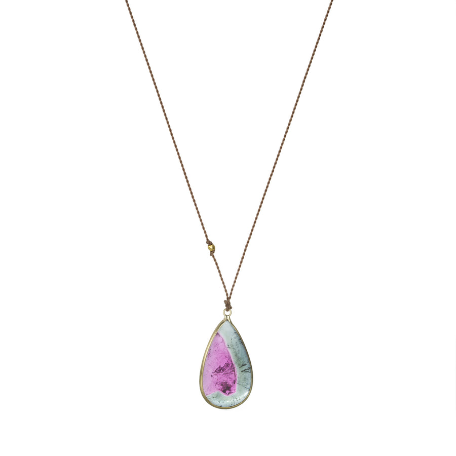 Margaret Solow Watermelon Tourmaline Cabochon Pendant Necklace | Quadrum Gallery