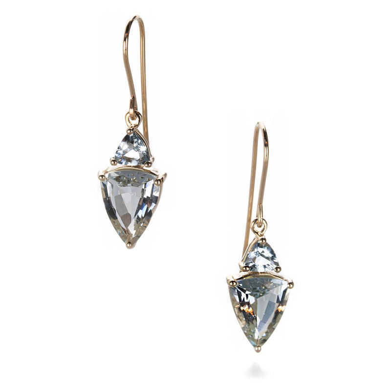 Nicole Landaw Aquamarine Twin Triangle Earrings | Quadrum Gallery