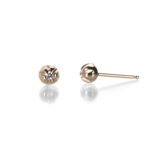 Nicole Landaw Large Yellow Gold Blossom Studs | Quadrum Gallery