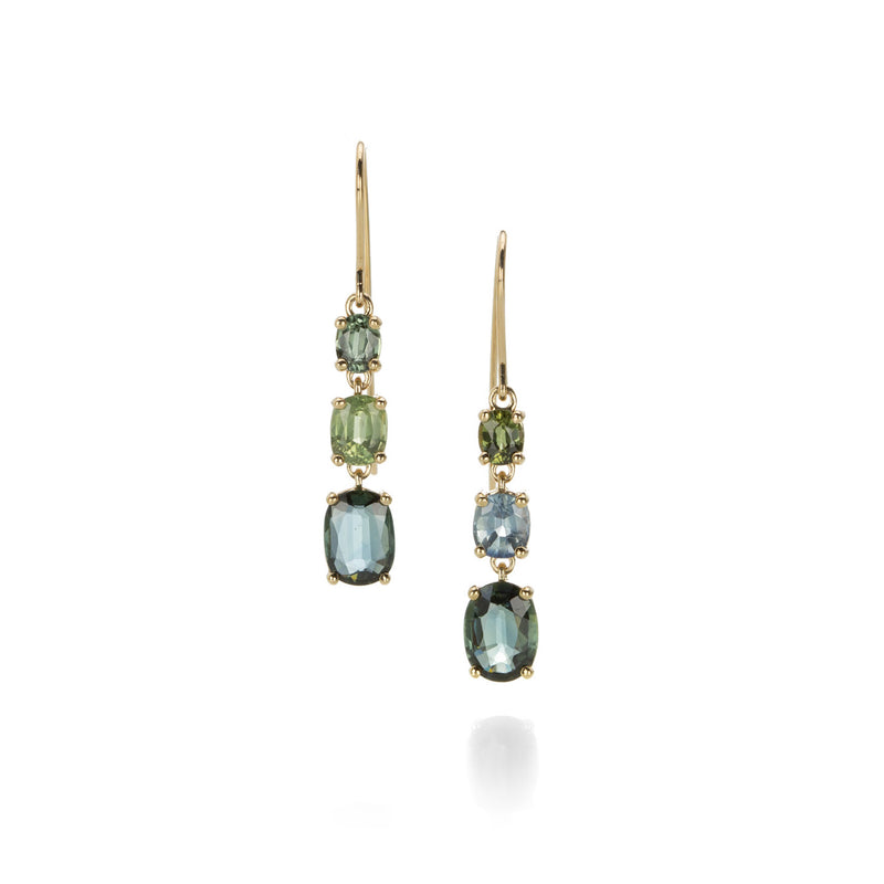 Nicole Landaw Three Drop Montana Sapphire Earrings | Quadrum Gallery