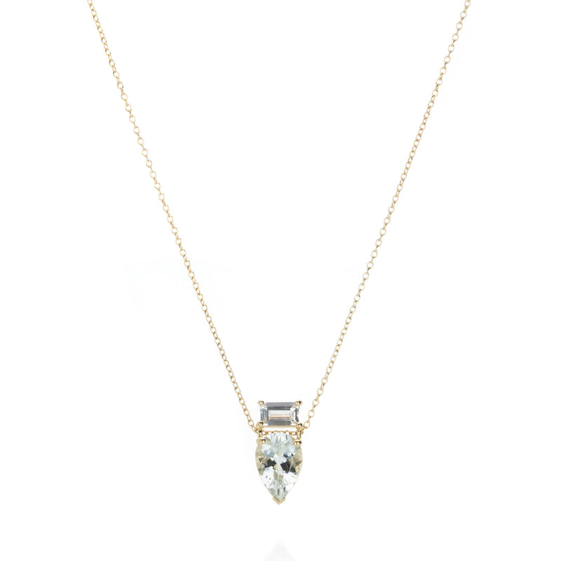 Nicole Landaw Light Aquamarine and White Sapphire Pendnat | Quadrum Gallery