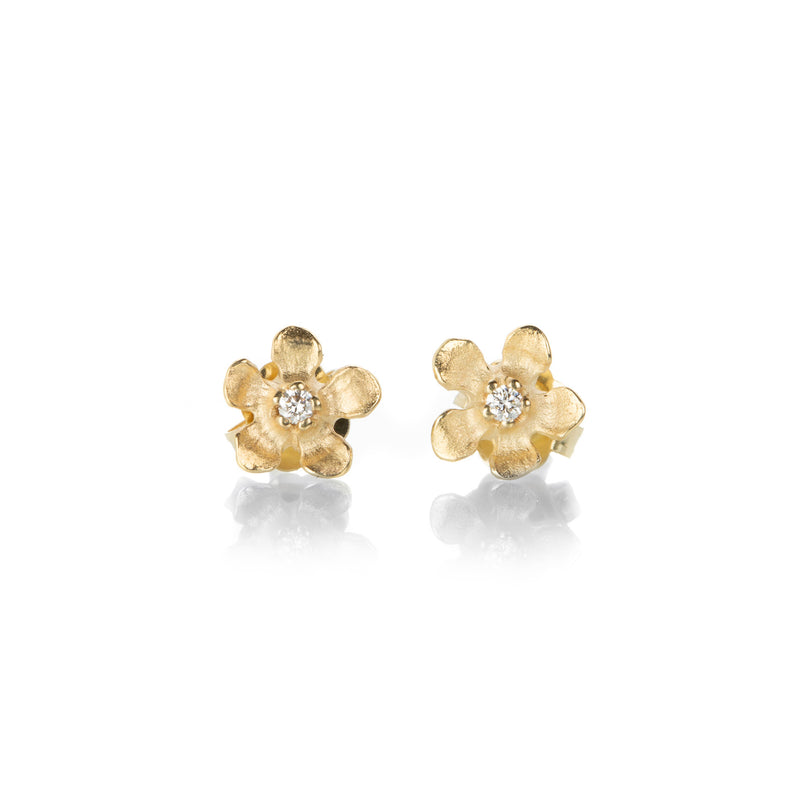 Nicole Landaw Open Flower Diamond Stud Earrings | Quadrum Gallery