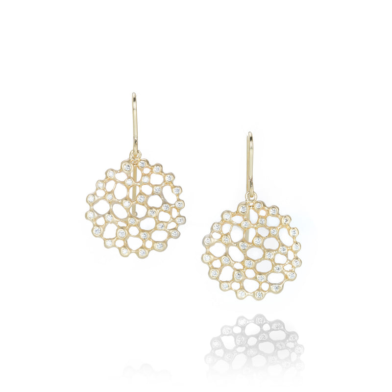 Nicole Landaw Diamond Dotted Circle Drop Earrings | Quadrum Gallery