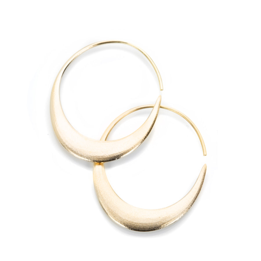 Nicole Landaw Yellow Gold Crescent Hoops | Quadrum Gallery