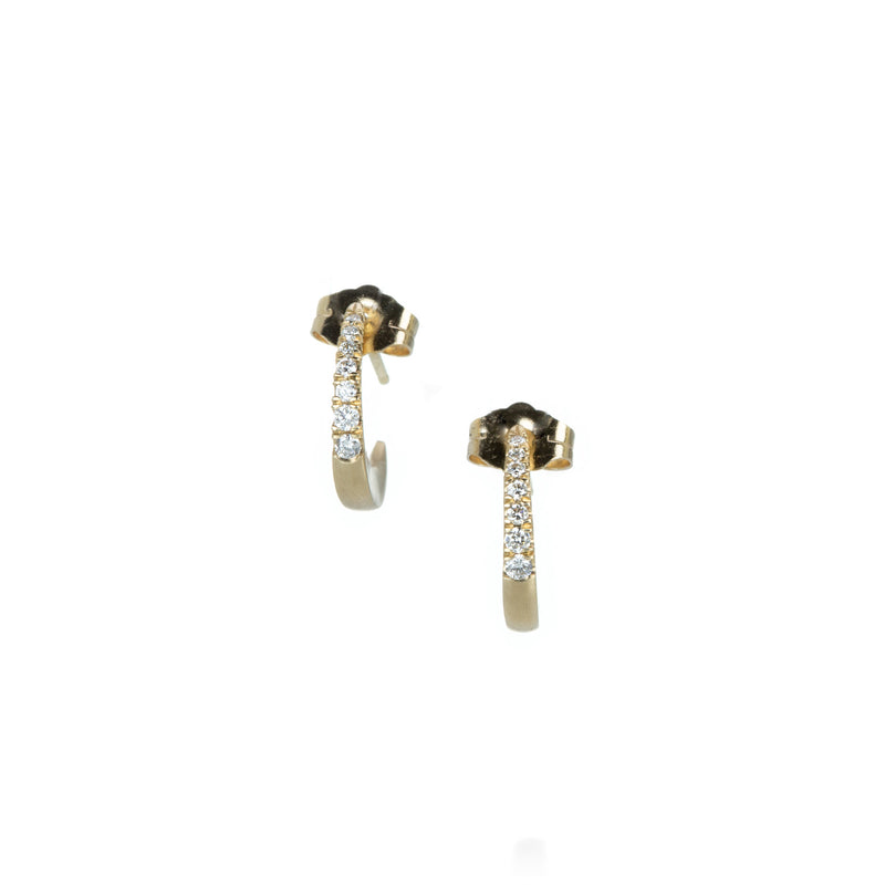 Nicole Landaw Small Pave Diamond Curl Earrings | Quadrum Gallery