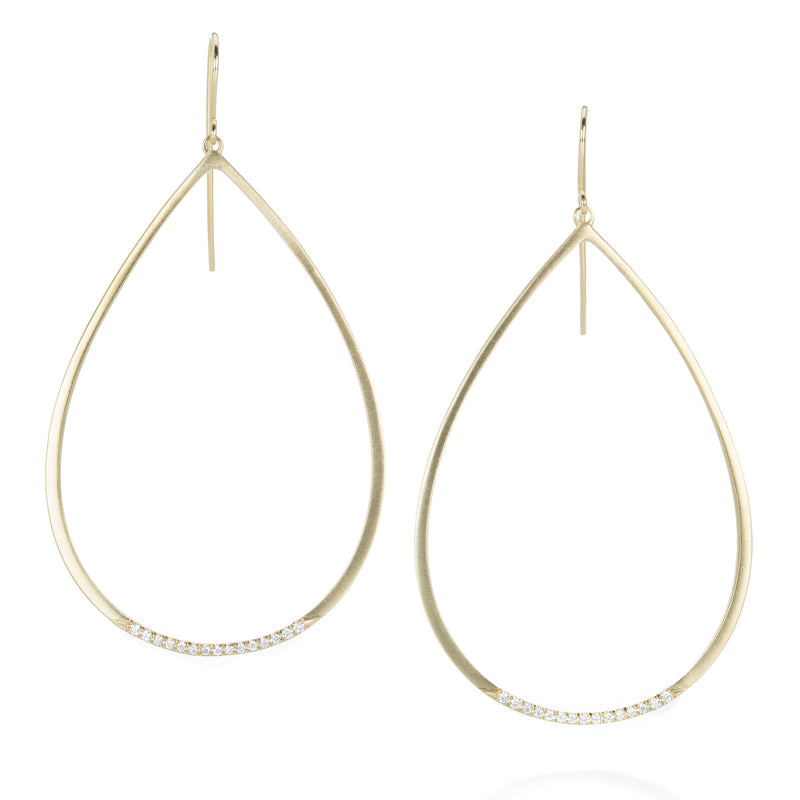 Nicole Landaw Open Teardrop Earrings with Pave Diamonds | Quadrum Gallery