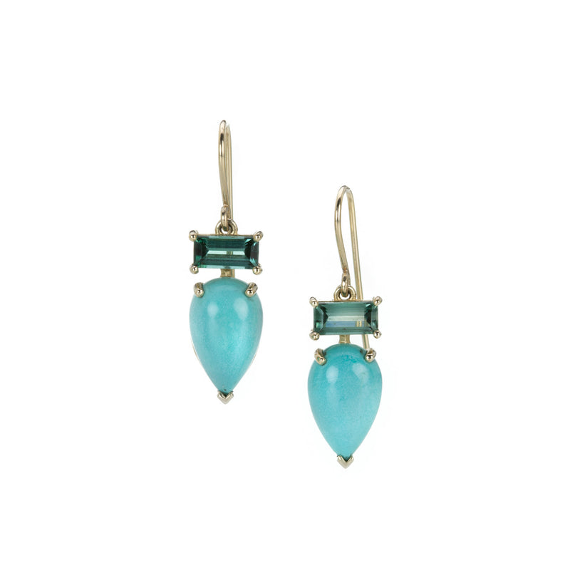 Nicole Landaw Green Tourmaline and Turquoise Earrings | Quadrum Gallery