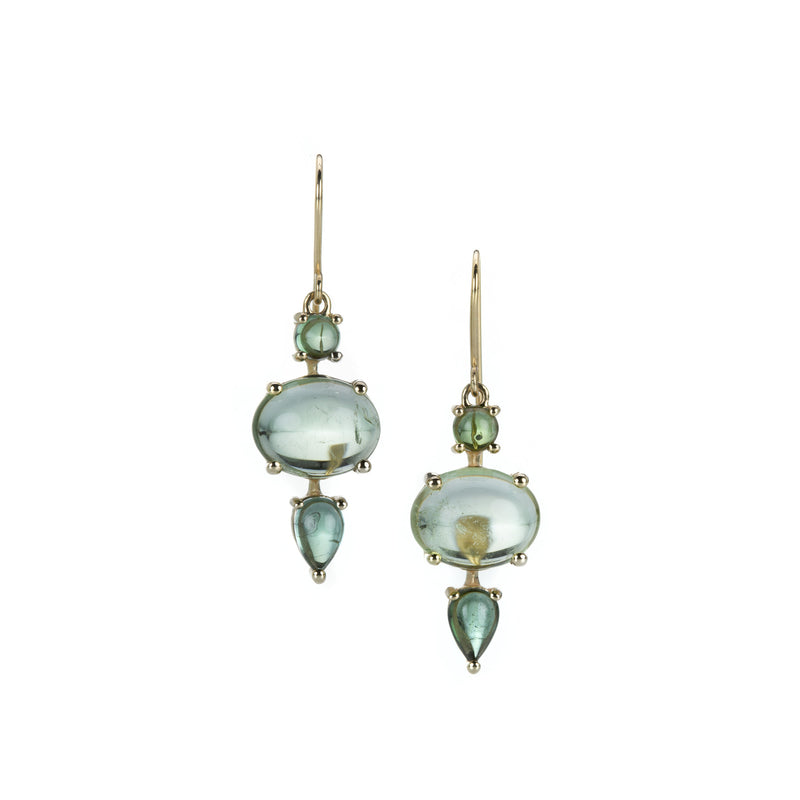 Nicole Landaw Three Drop Green Tourmaline Earrings | Quadrum Gallery