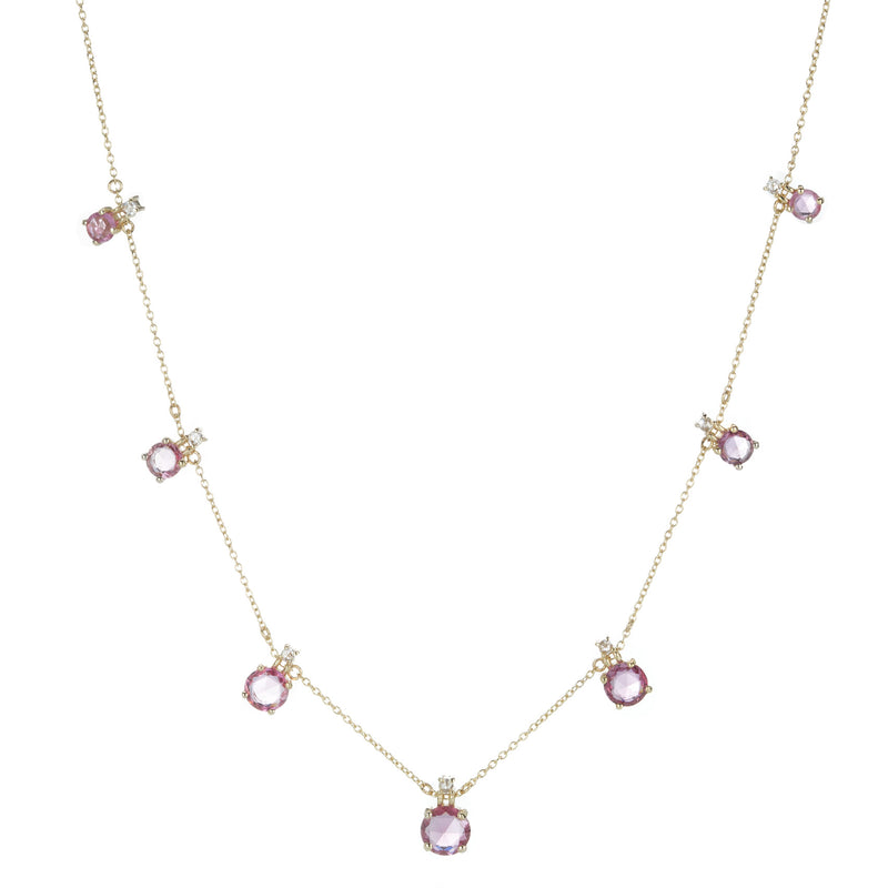 Nicole Landaw Purple Sapphire and White Diamond Station Necklace | Quadrum Gallery