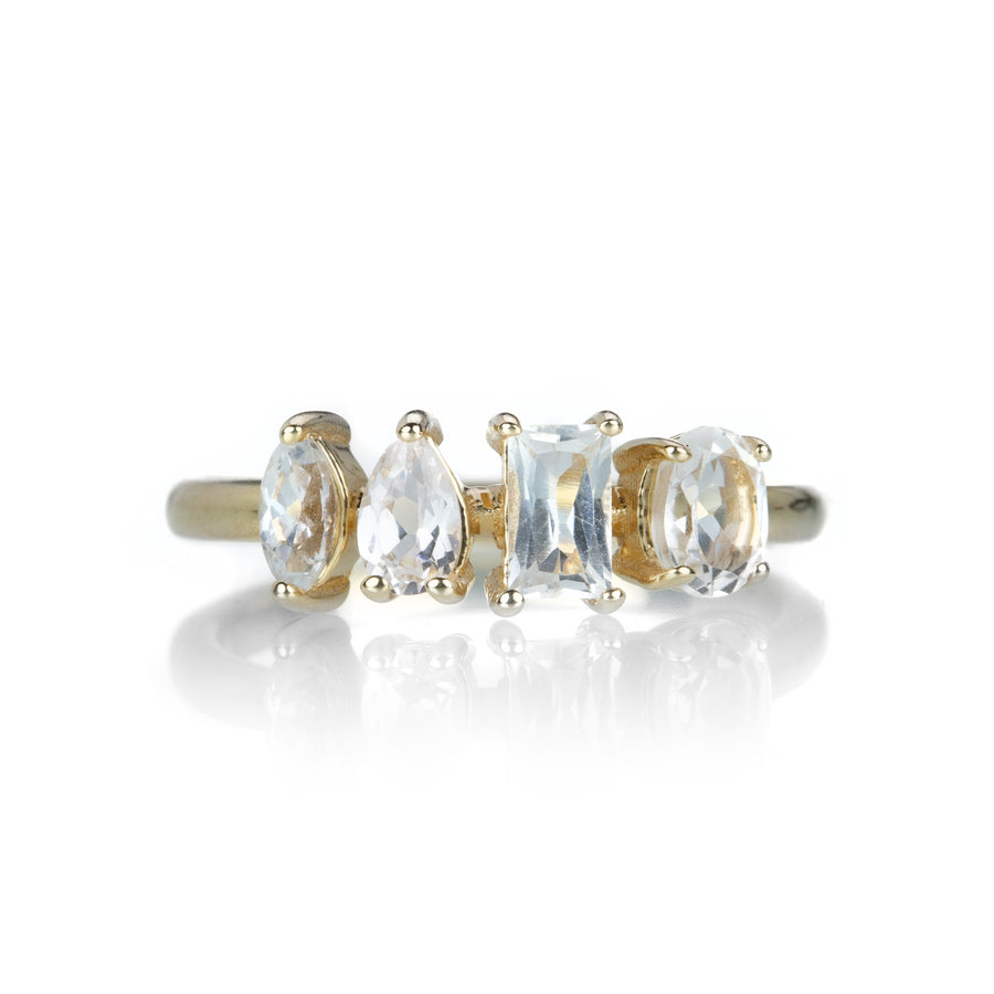 Nicole Landaw White Sapphire Story Ring | Quadrum Gallery