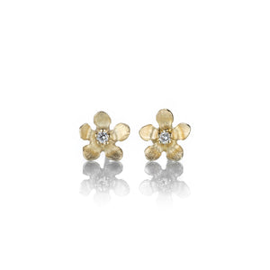 Nicole Landaw 14k Diamond Open Flower Studs | Quadrum Gallery