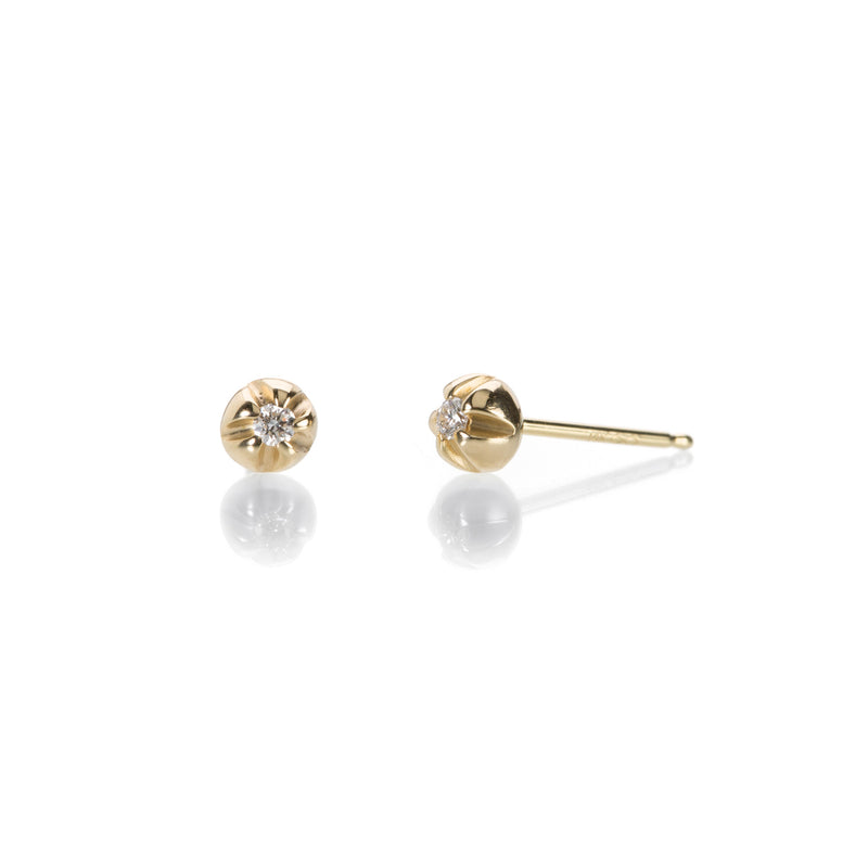 Nicole Landaw Large Blossom Stud Earrings with Diamonds | Quadrum Gallery