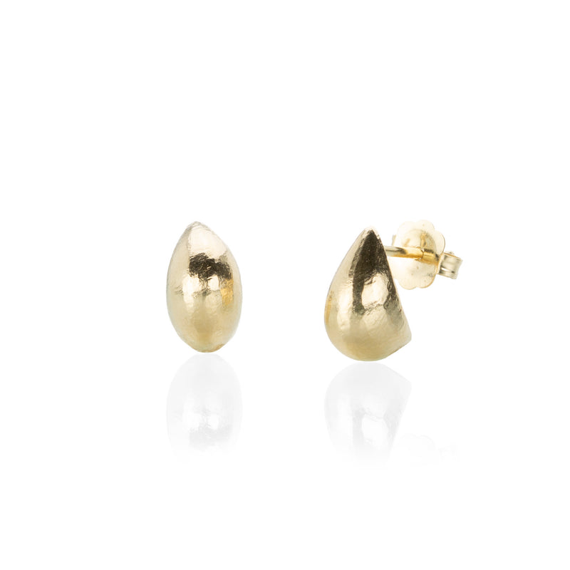 Nicole Landaw Small 14k Teardrop Hewn Earrings | Quadrum Gallery