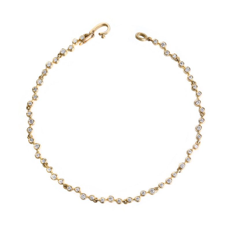 Nicole Landaw 14k Small White Diamond Waving Riviera Bracelet | Quadrum Gallery