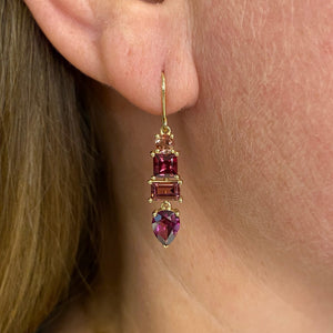Nicole Landaw Rosy Gemstone Drop Earrings | Quadrum Gallery