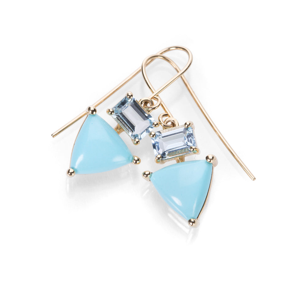 Nicole Landaw Aquamarine and Turquoise Drop Earrings | Quadrum Gallery