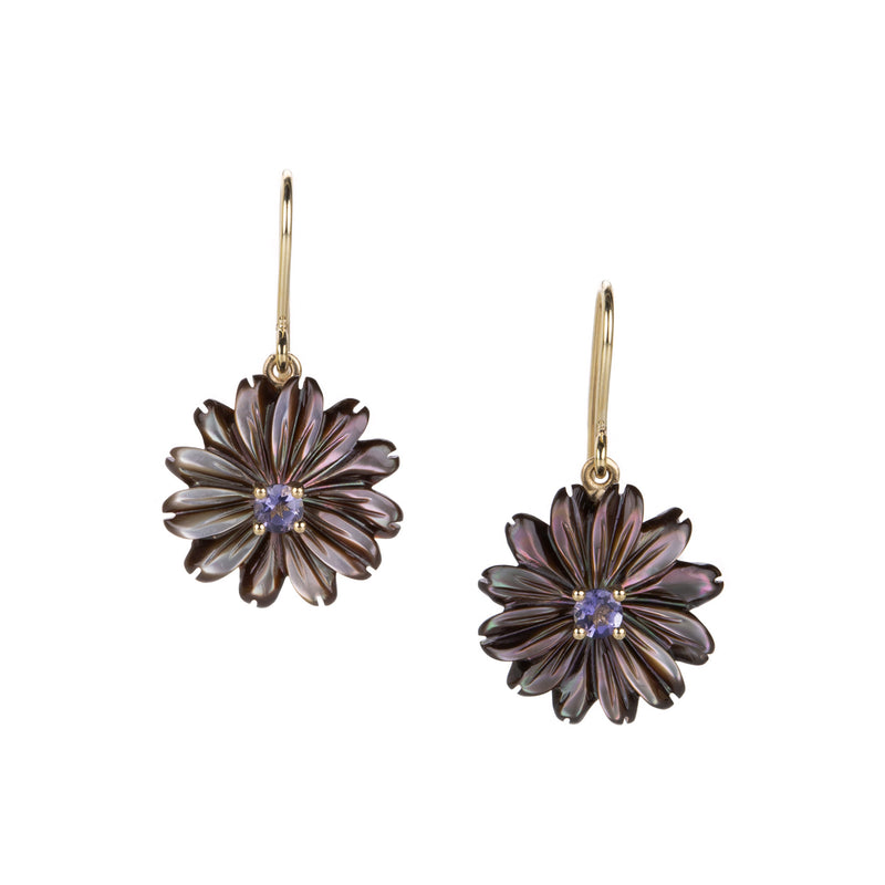 Nicole Landaw Iolite and Mother of Pearl Flower Earrings | Quadrum Gallery