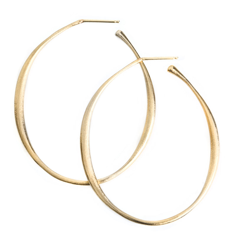 Nicole Landaw Posted Hewn Oval Hoops | Quadrum Gallery