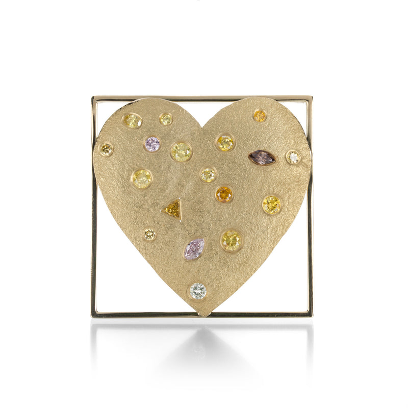 Pat Flynn Fancy Colored Diamond Heart Pin | Quadrum Gallery