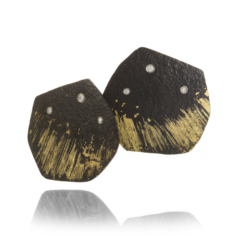 Pat Flynn Iron & Diamond Petal Earrings | Quadrum Gallery