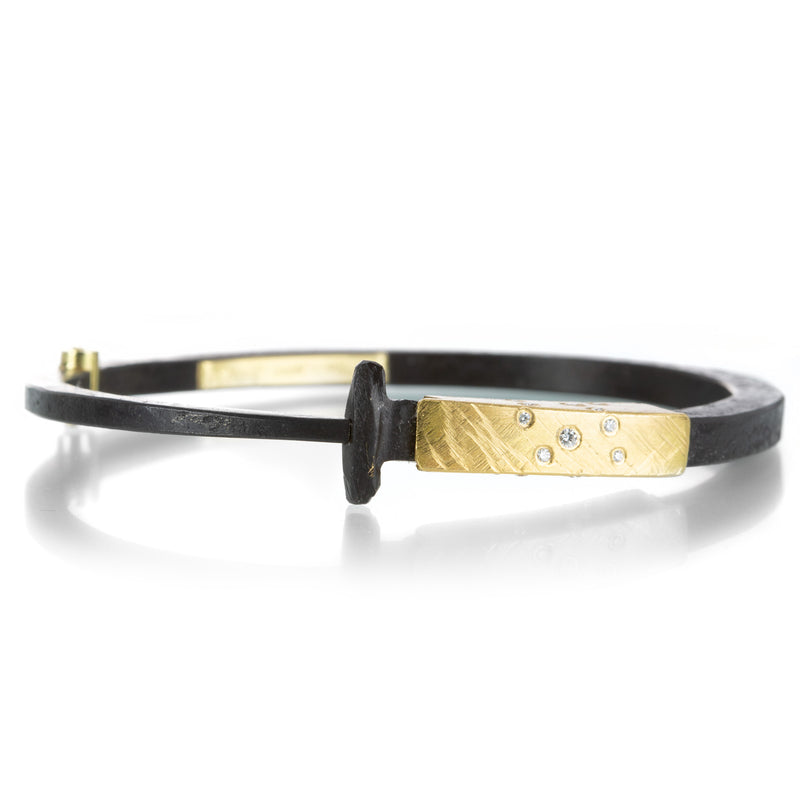 Pat Flynn 22k Collar Bracelet with Scattered Diamonds | Quadrum Gallery
