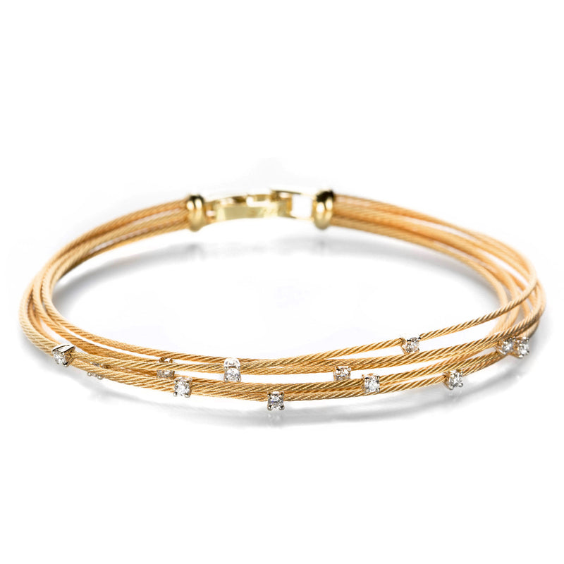 Paul Morelli Gold Wire Bundle Bracelet with Diamonds | Quadrum Gallery